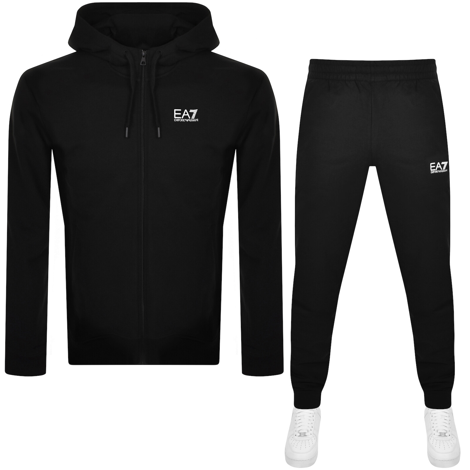 Ea7 Logo-print Track Jacket In Black