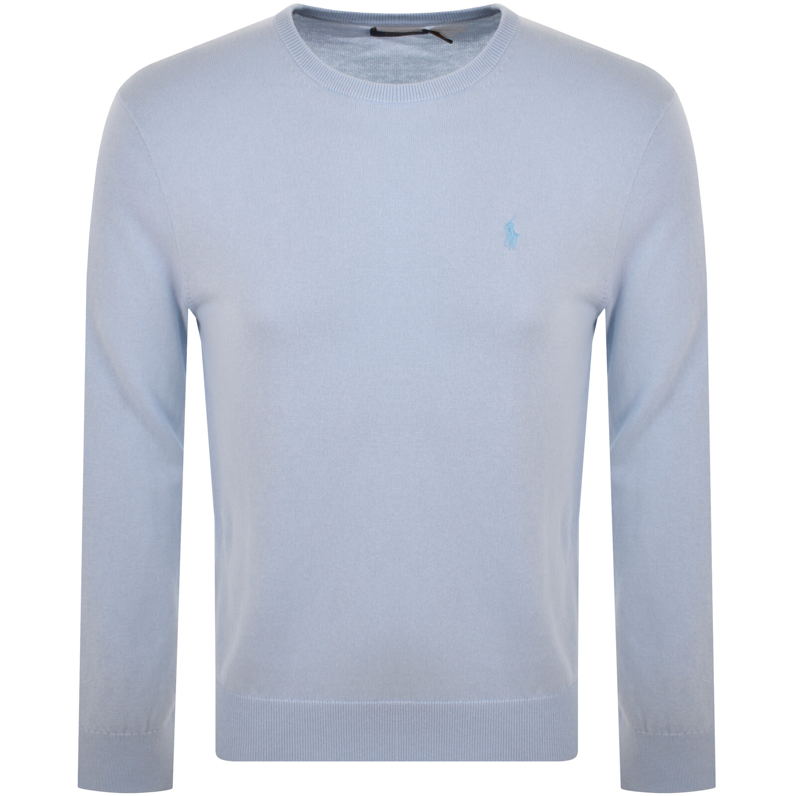 Shop Ralph Lauren Crew Neck Knit Jumper Blue