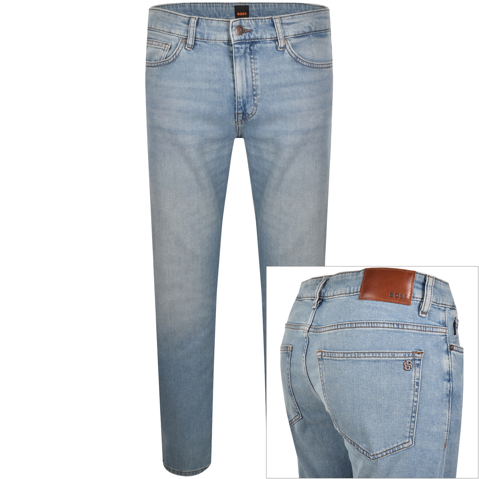 BOSS Delaware Slim Fit Jeans Light Wash Blue
