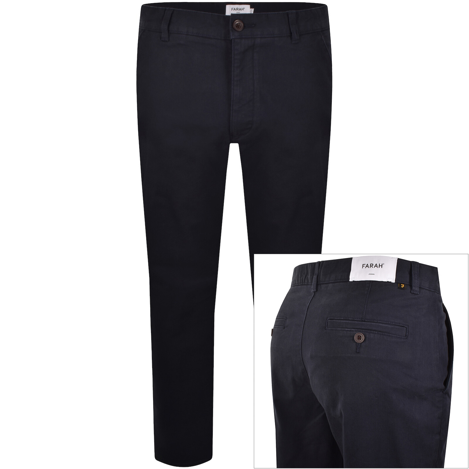 Farah Elm Slim Fit Chino Trousers Navy
