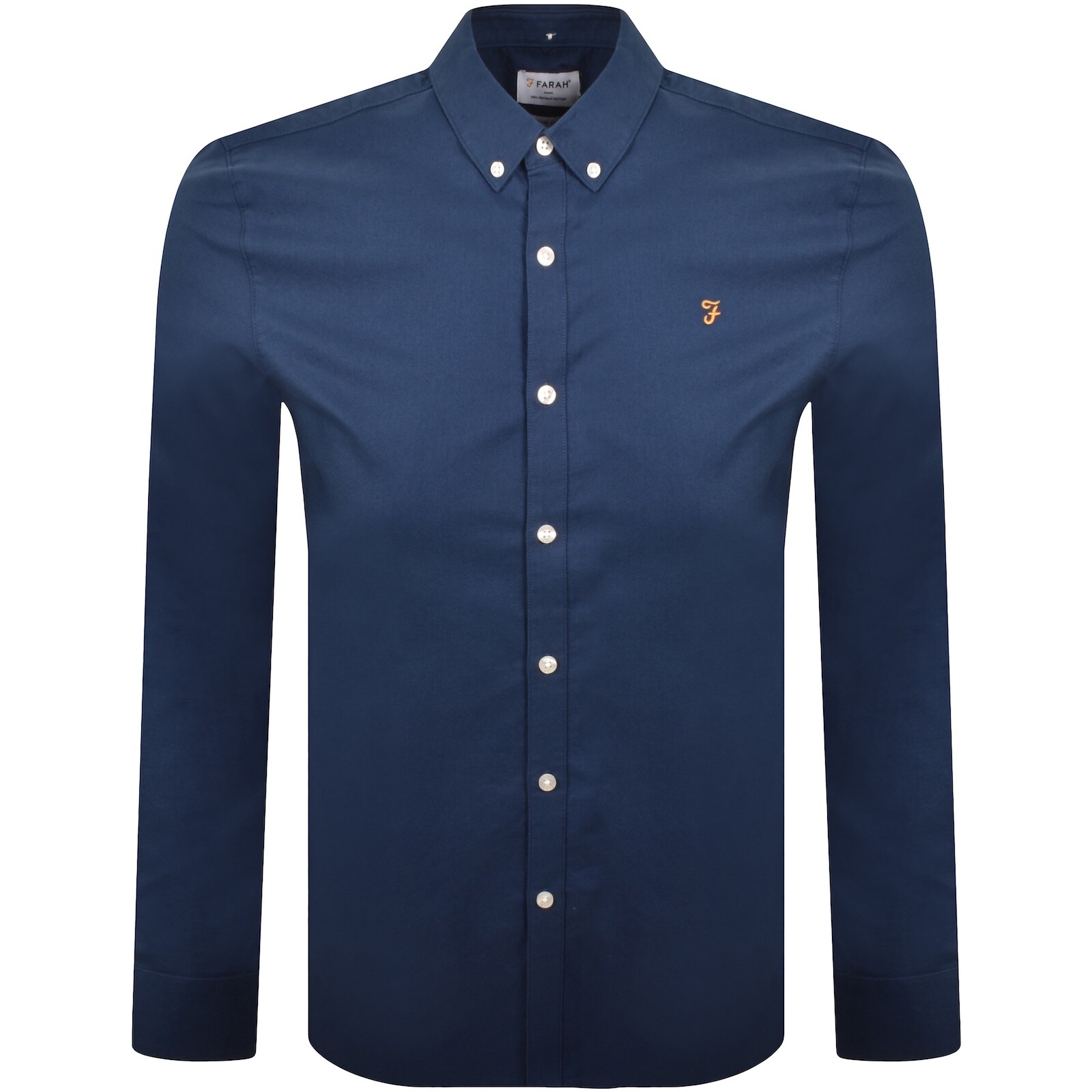 Farah Brewer Slim Fit Shirt Aegean Blue