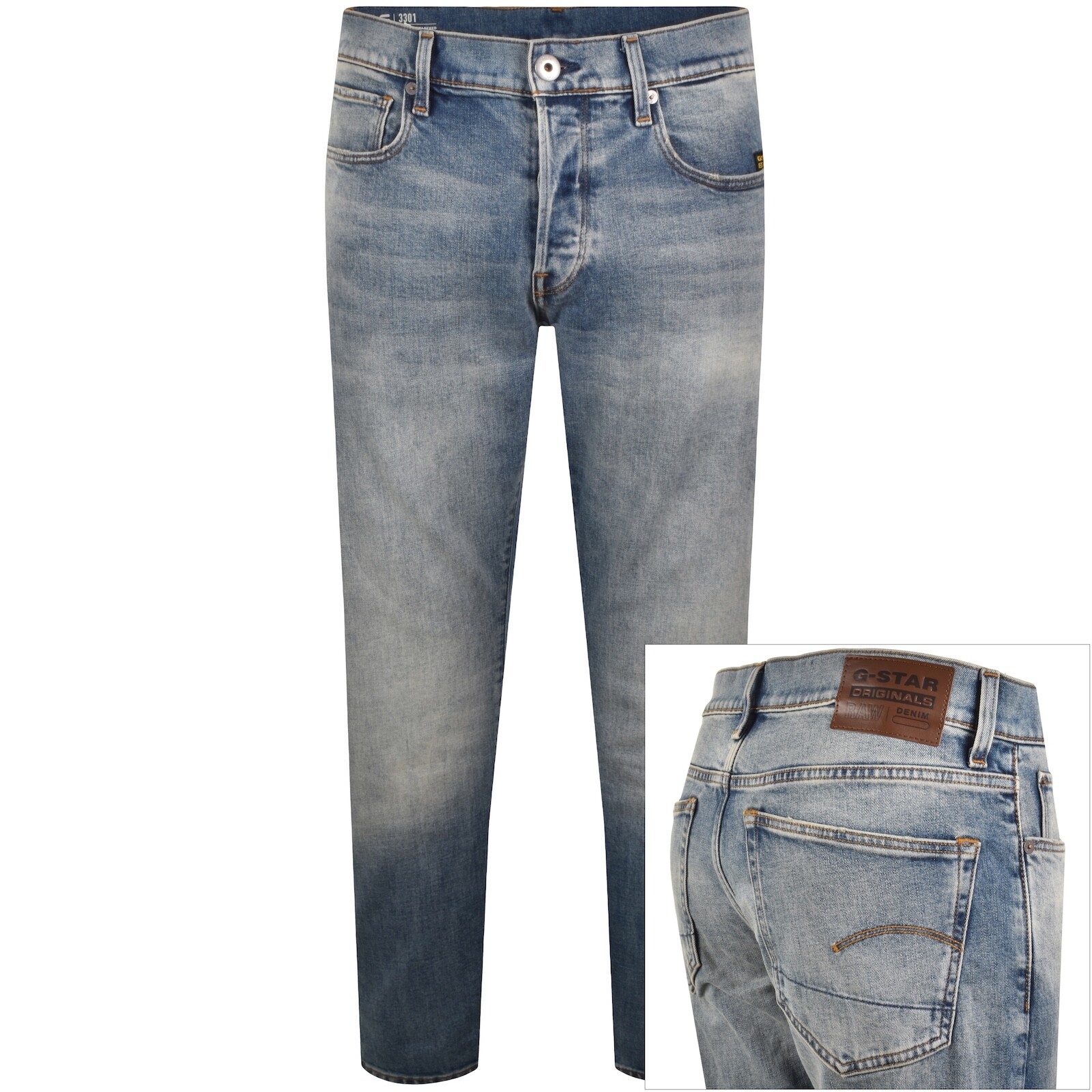 G-Star 3301 Tapered Jeans Mid Wash Blue