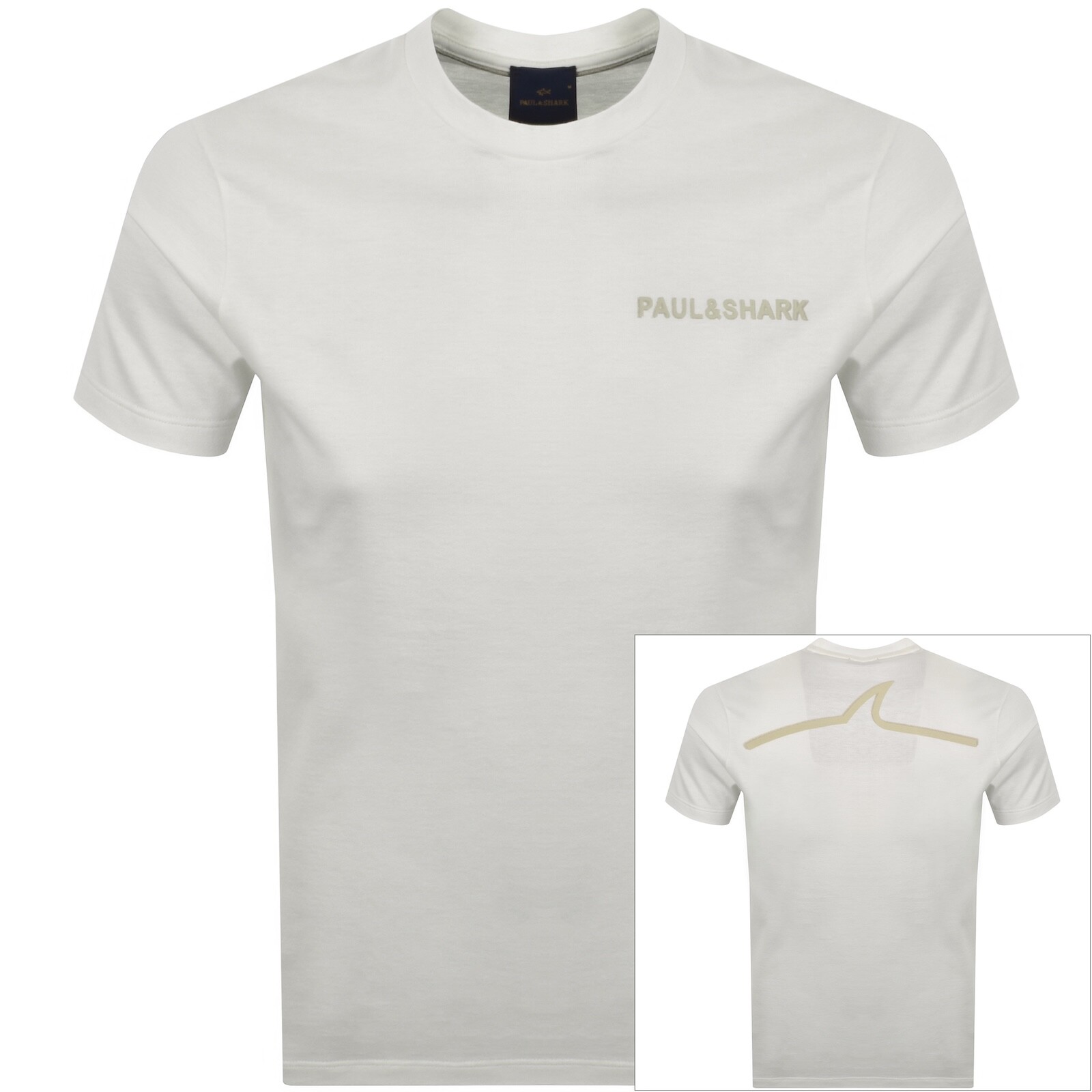 Paul And Shark Printed Logo T Shirt Off White