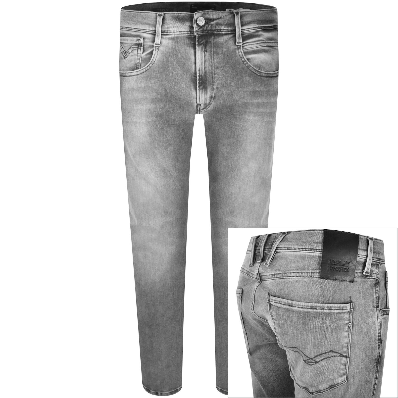 Replay Anbass Slim Fit Light Wash Jeans Grey