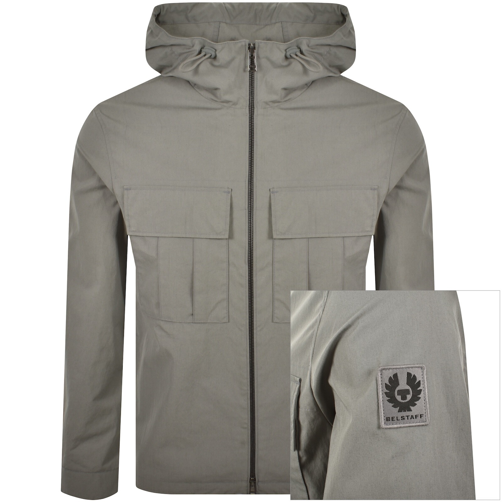 Belstaff Men's Container Overshirt Compact Technical Cotton Atlantic Grey Size S