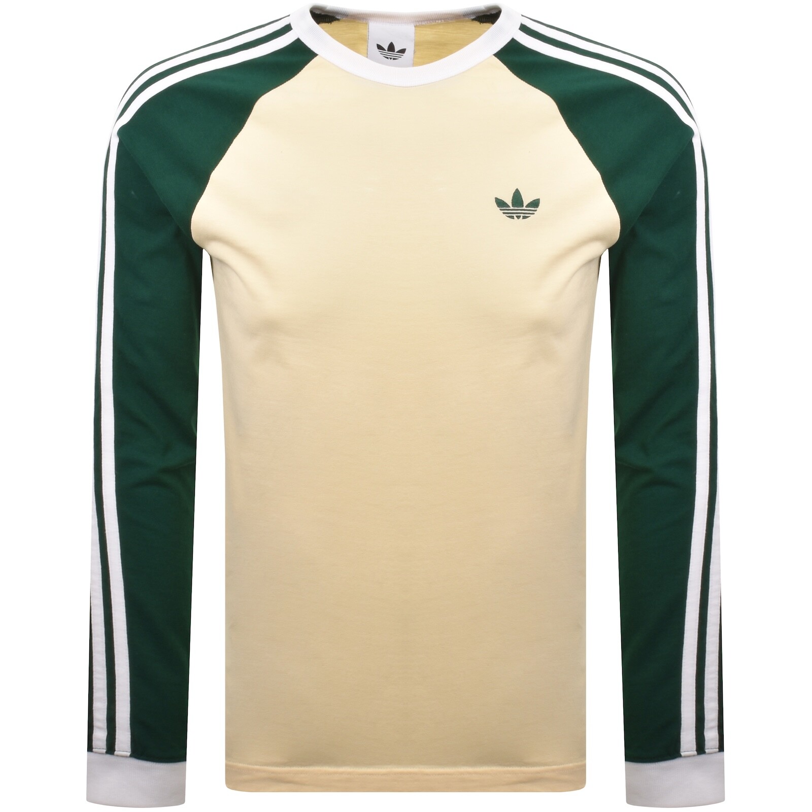Adidas 3-stripes Long-sleeve Top Long-sleeve Top Men T-Shirts - White - Size XXL - Cotton Jersey