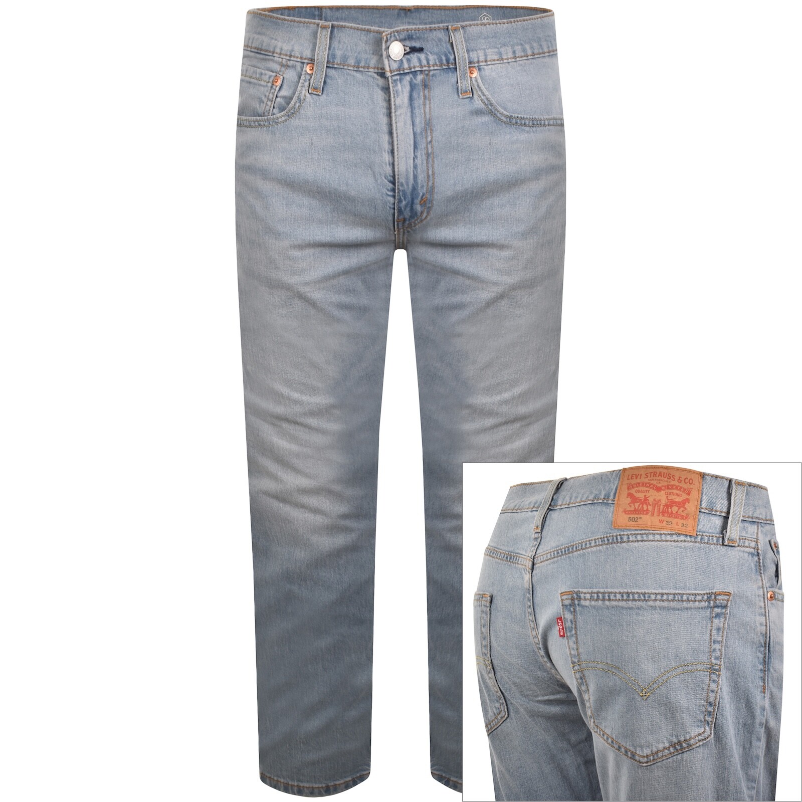 Levis 502 Tapered Jeans Light Wash Blue
