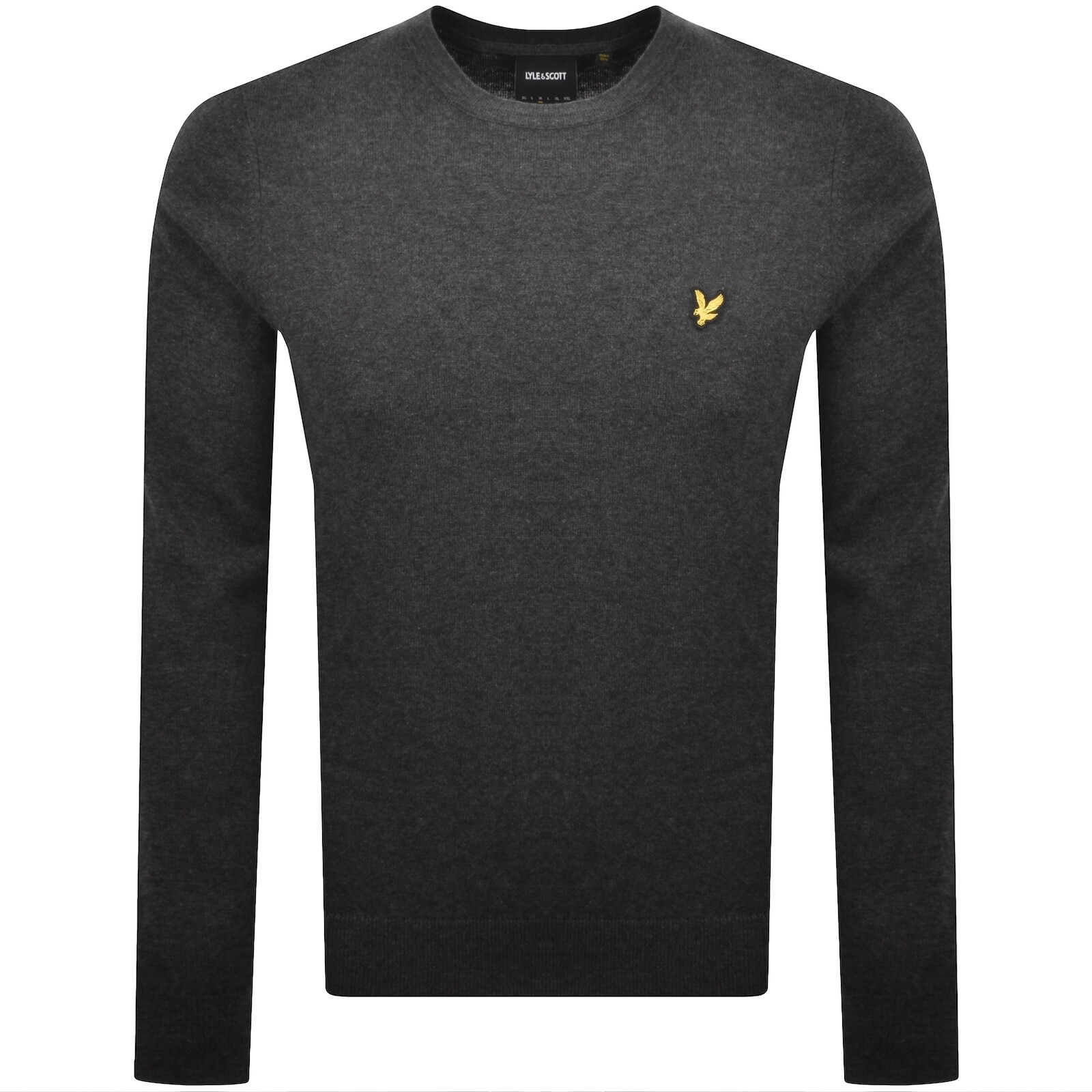Lyle And Scott Cotton Merino Jumper Charcoal Grey