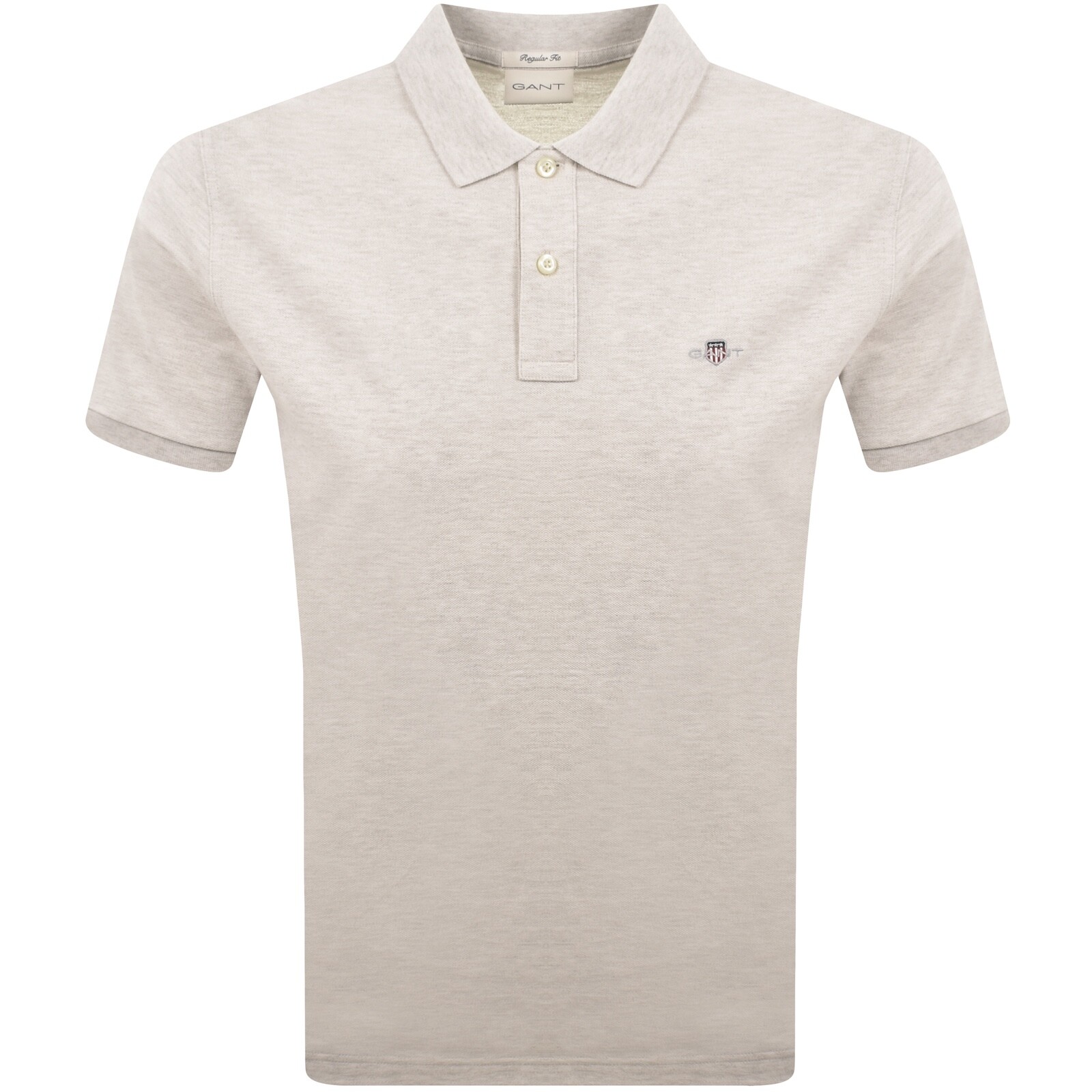 Gant Regular Fit Shield Pique Polo T Shirt Grey