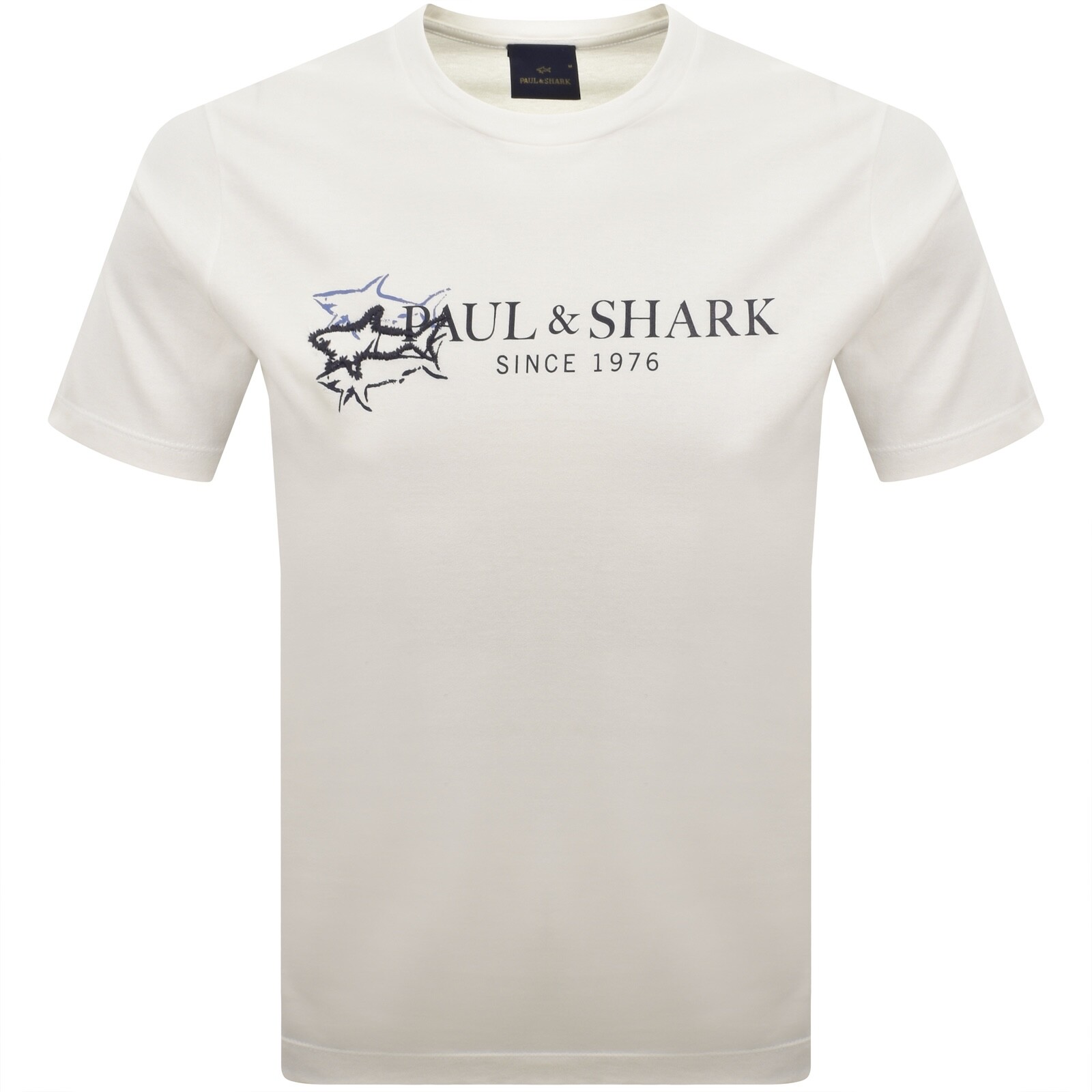 Paul And Shark Logo Graphic T Shirt Off White