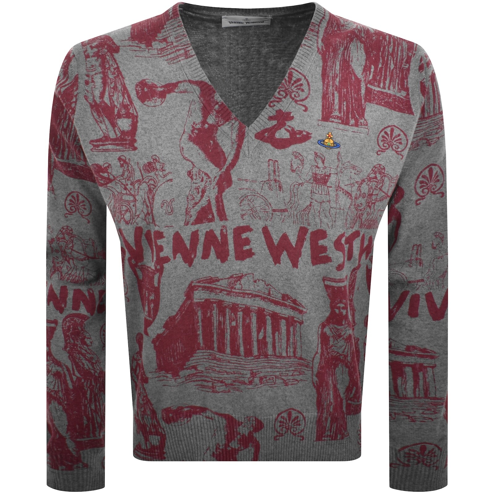 Vivienne Westwood Julian V Neck Jumper Grey