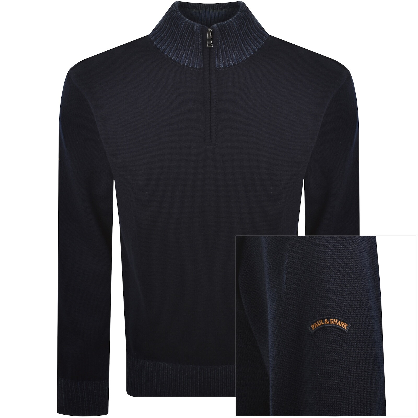 Paul And Shark Moon Badge Knit Jumper Navy