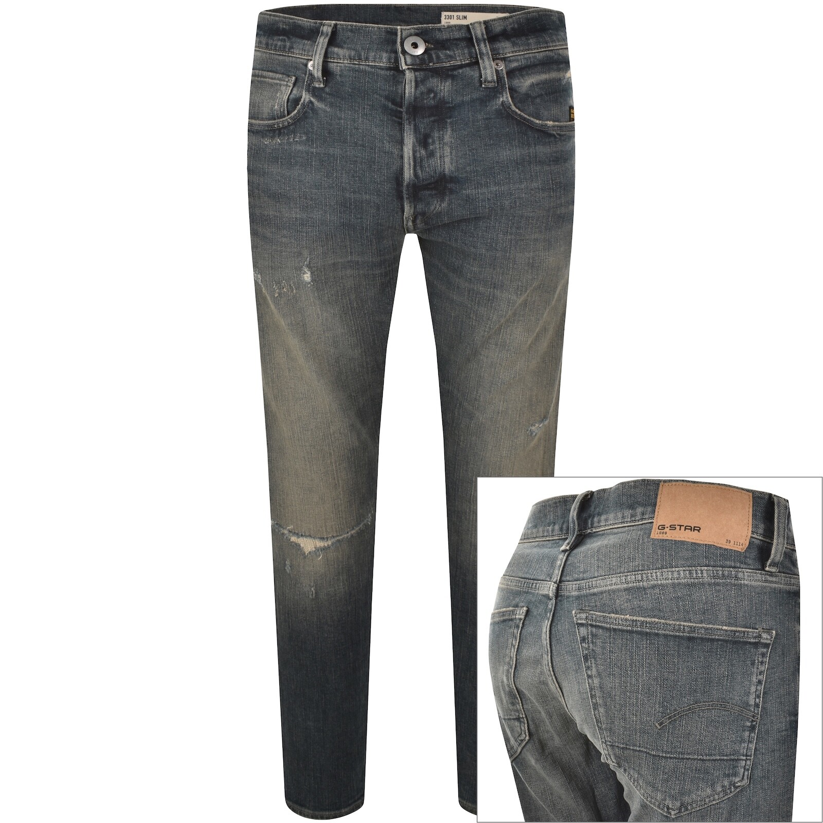 G-Star 3301 Slim Fit Jeans Light Wash Blue