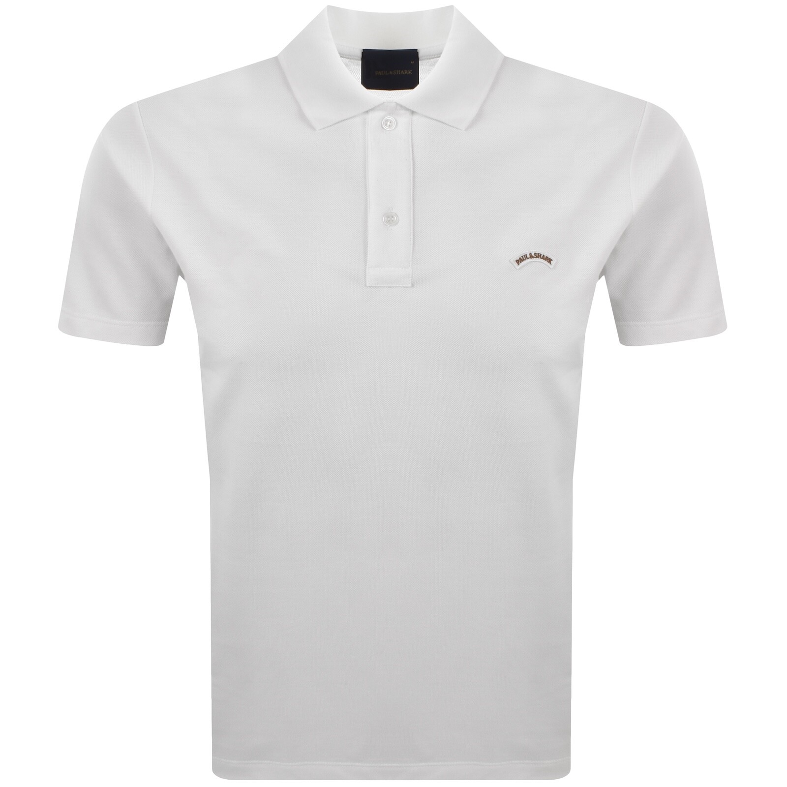 Short Sleeve Moon Logo Polo Shirt White, Large