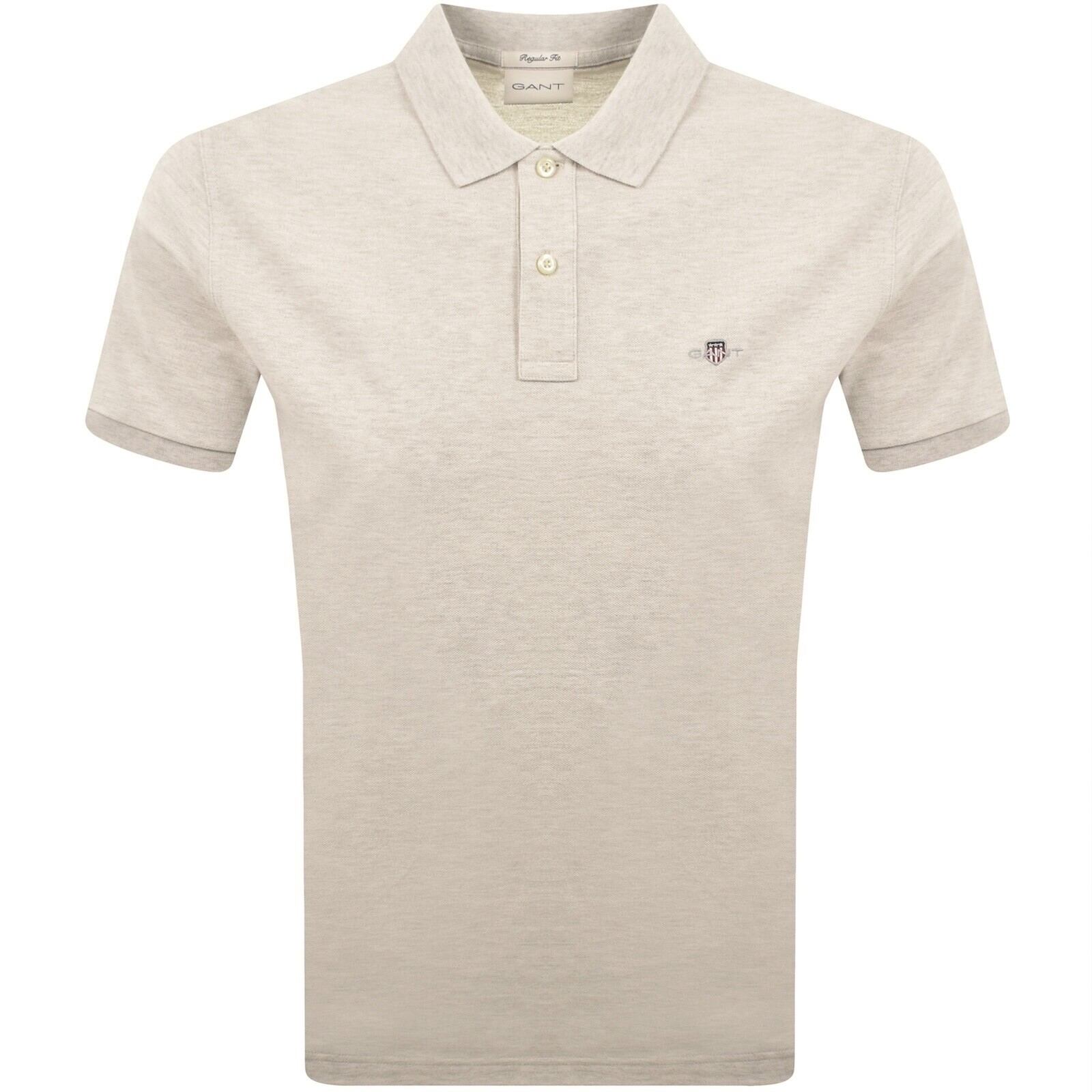 Gant Regular Fit Shield Pique Polo T Shirt Cream
