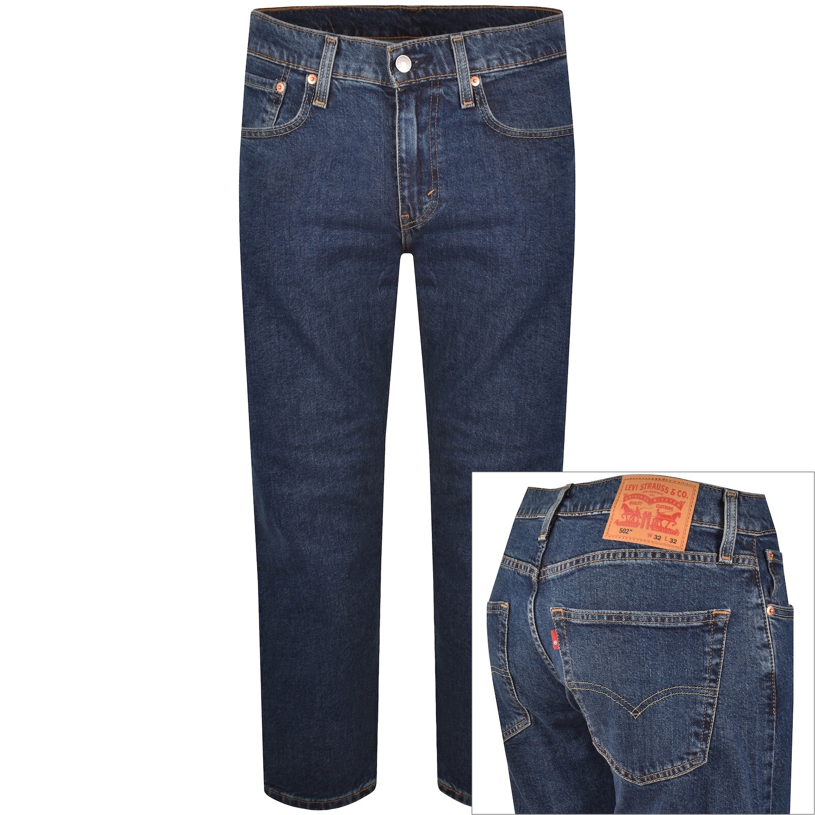 Levis 502 Tapered Jeans Mid Wash Blue