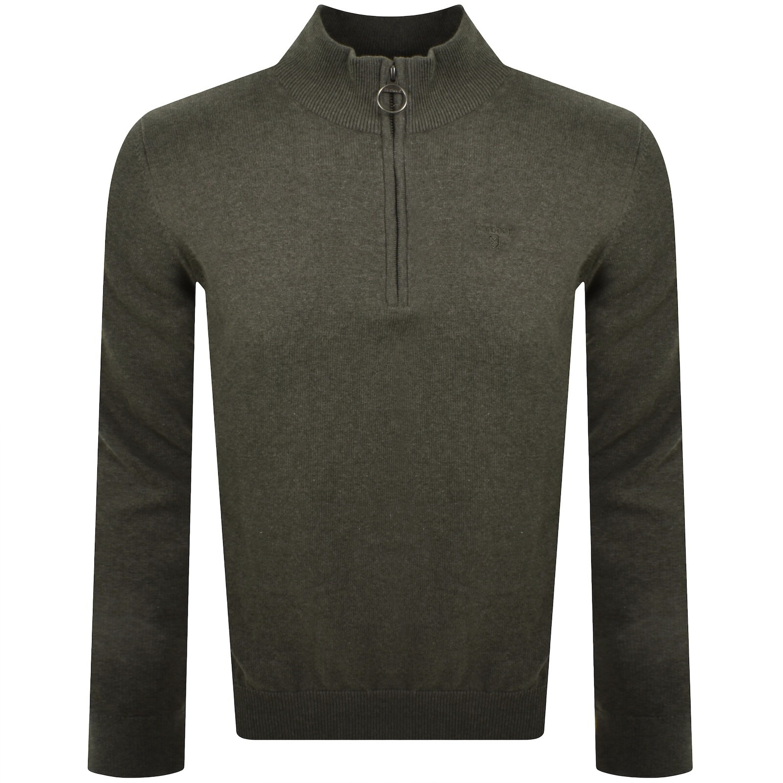 Barbour Half Zip Knit Jumper Green