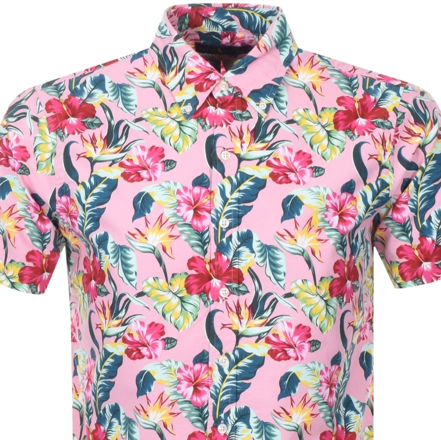 POLO RALPH LAUREN SHORT SLEEVED FLORAL SHIRT PINK
