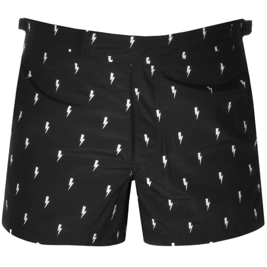 NEIL BARRETT NEIL BARRETT THUNDERBOLT SWIM SHORTS BLACK