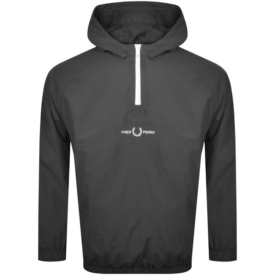 fred perry embroidered half zip jacket