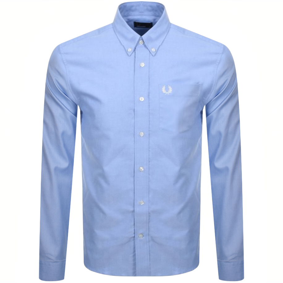 FRED PERRY FRED PERRY OXFORD LONG SLEEVE SHIRT BLUE