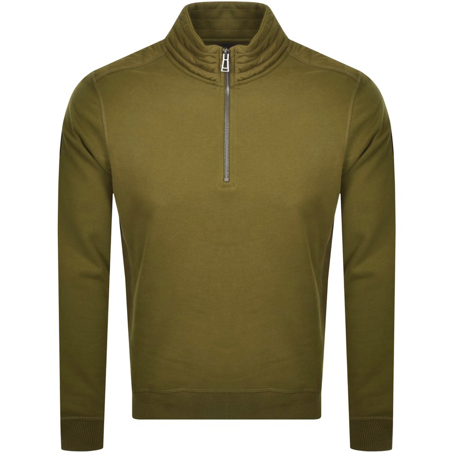 BELSTAFF BELSTAFF JAXON HALF ZIP LOGO JUMPER GREEN