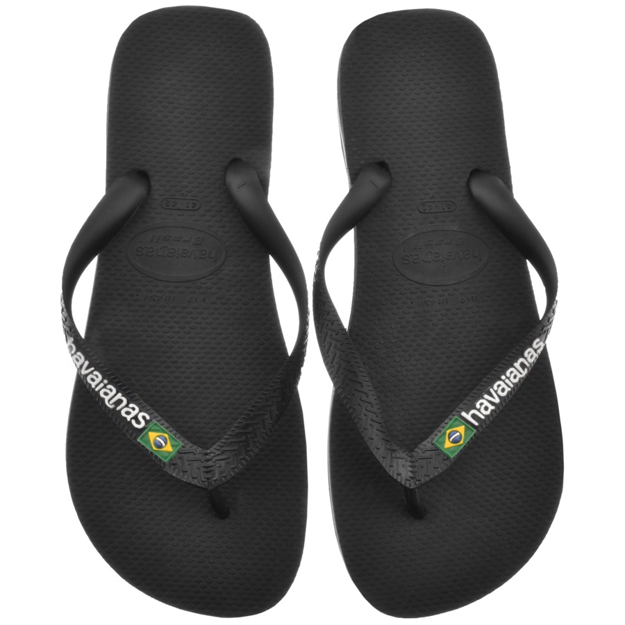 HAVAIANAS HAVAIANAS BRAZIL LOGO FLIP FLOPS BLACK