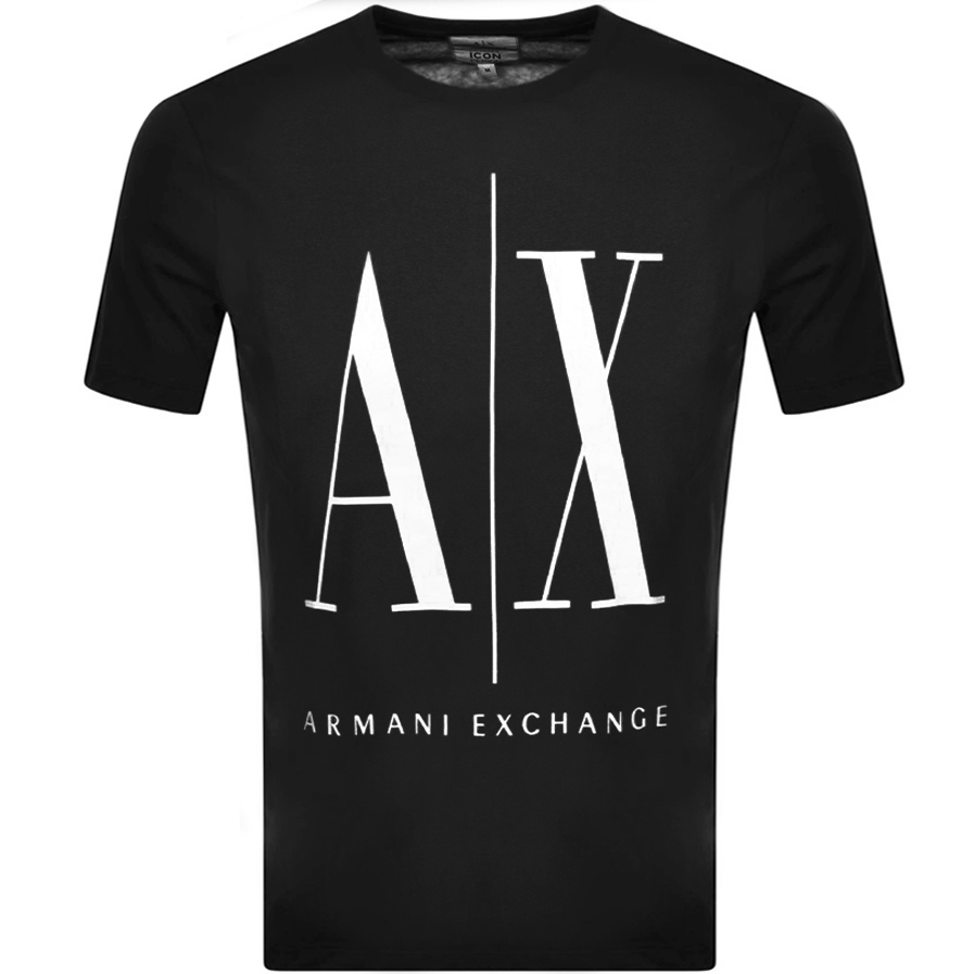 ARMANI EXCHANGE ARMANI EXCHANGE CREW NECK LOGO T SHIRT BLACK