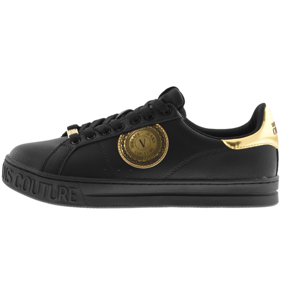 versace jeans couture logo trainers black