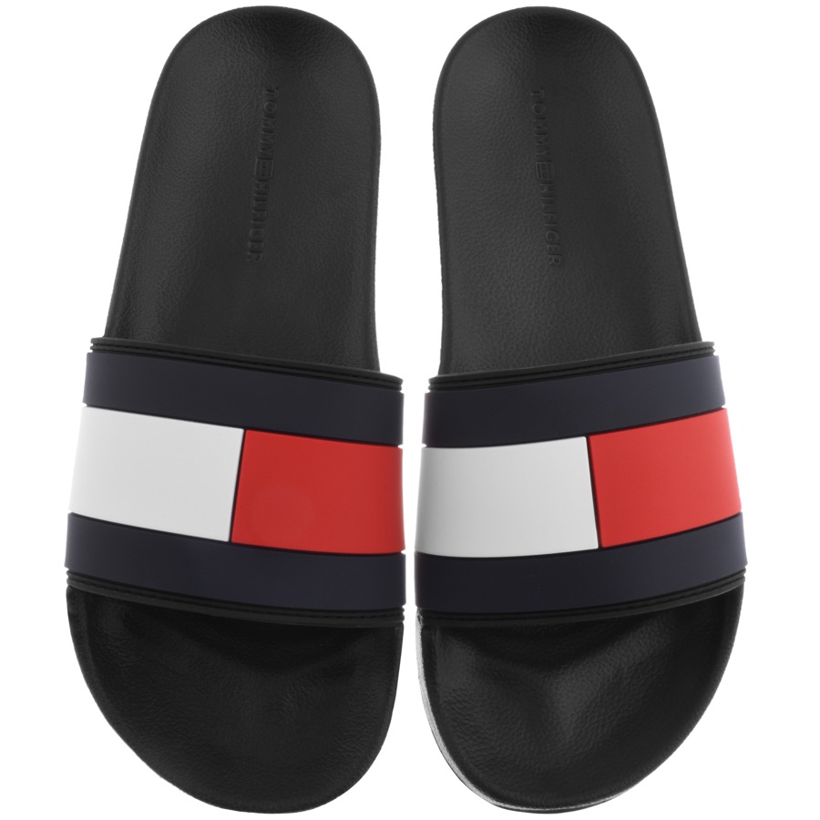 Tommy Hilfiger Flag Sliders Black