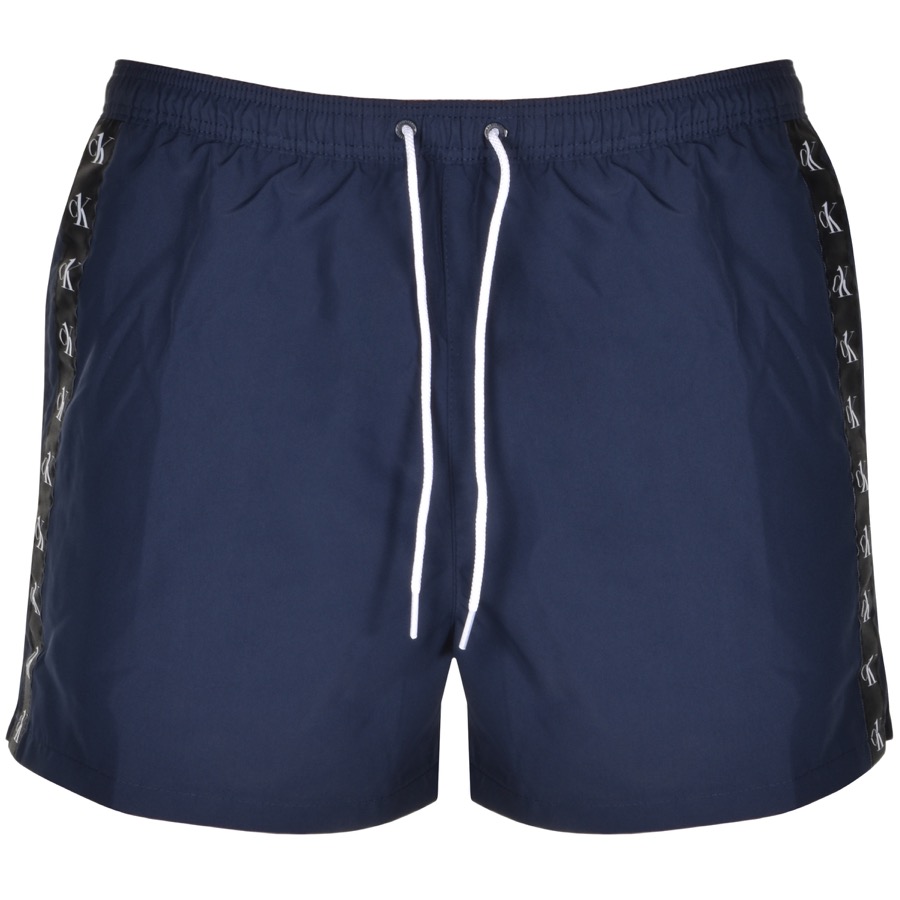 Click to view more detailed imagery on our partner's website Calvin Klein Logo Swim Shorts Navy In Black
