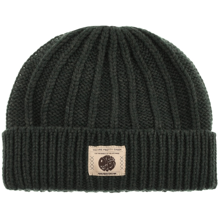 Pretty Green Weller Beanie Hat Green 