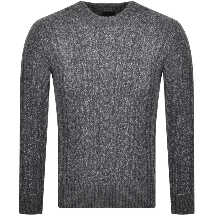 Click to view more detailed imagery on our partner's website Superdry Jacob Cable Crew Jumper In Grey