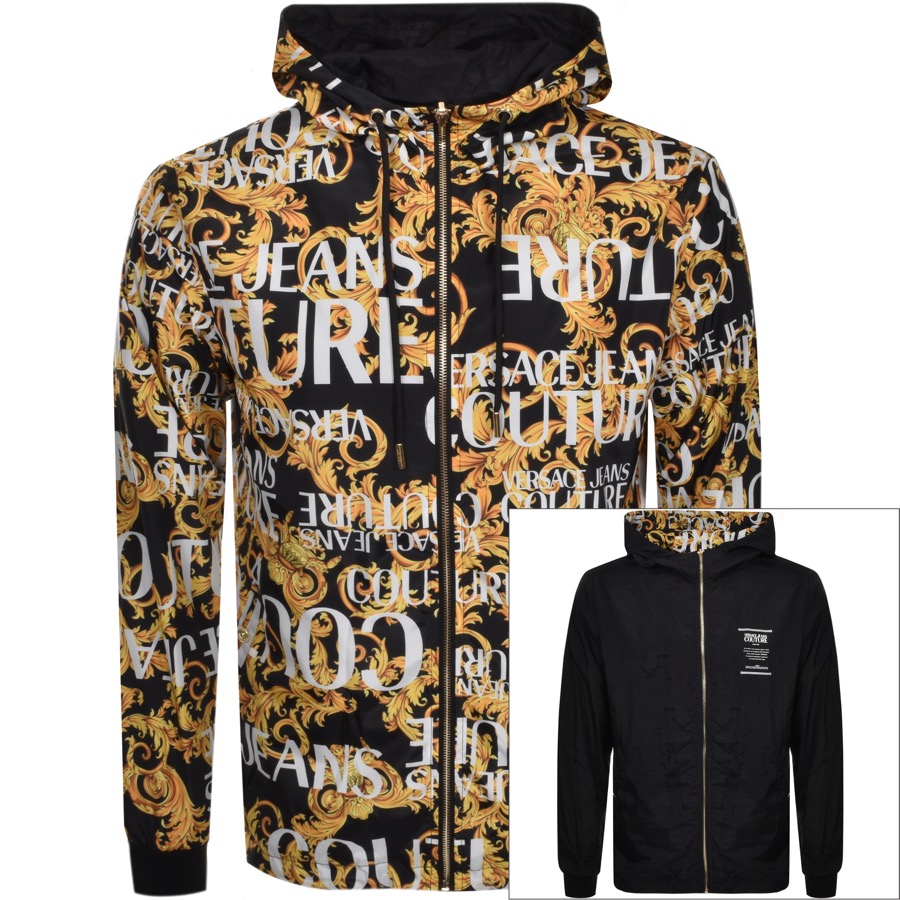 versace jeans couture reversible jacket black