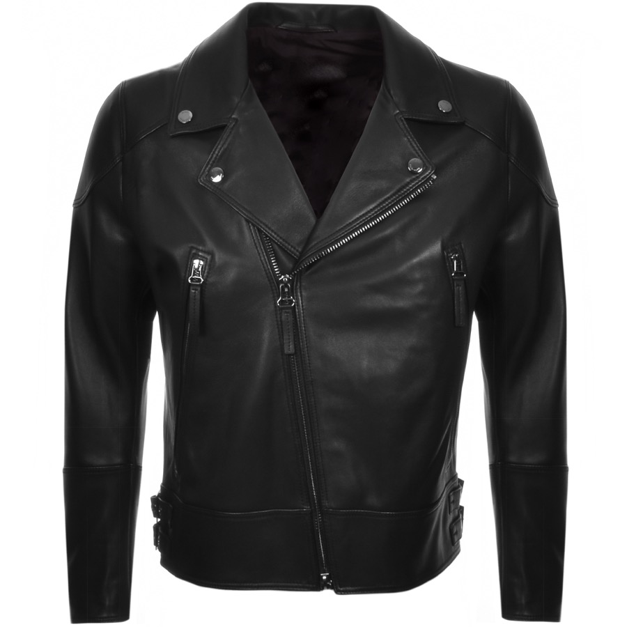 Mens Leather Jackets Mainline Menswear Product Image For Boss Hugo Golen Leather Jacket Black