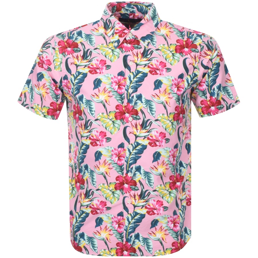 POLO RALPH LAUREN SHORT SLEEVED FLORAL SHIRT PINK